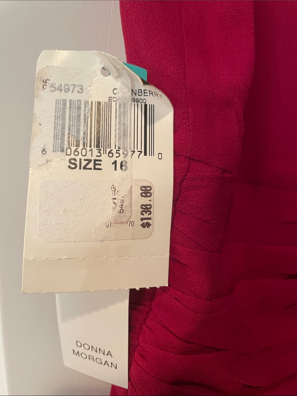 Donna Ricco Ruffled V-Neck Magenta Midi Dress 100% silk - Picture 3 of 8